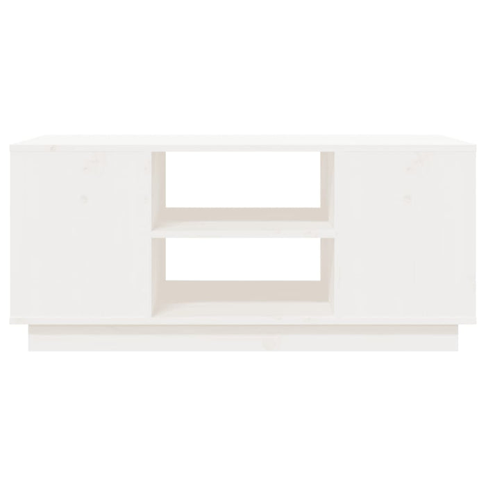 Tavolino da Salotto Bianco 90x49x40,5 cm Legno Massello di Pino