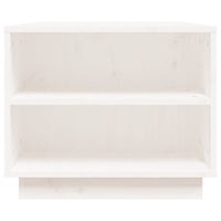 Tavolino da Salotto Bianco 90x49x40,5 cm Legno Massello di Pino 814400