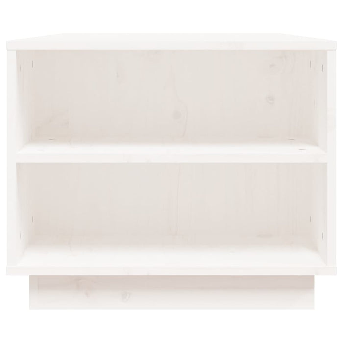 Tavolino da Salotto Bianco 90x49x40,5 cm Legno Massello di Pino 814400