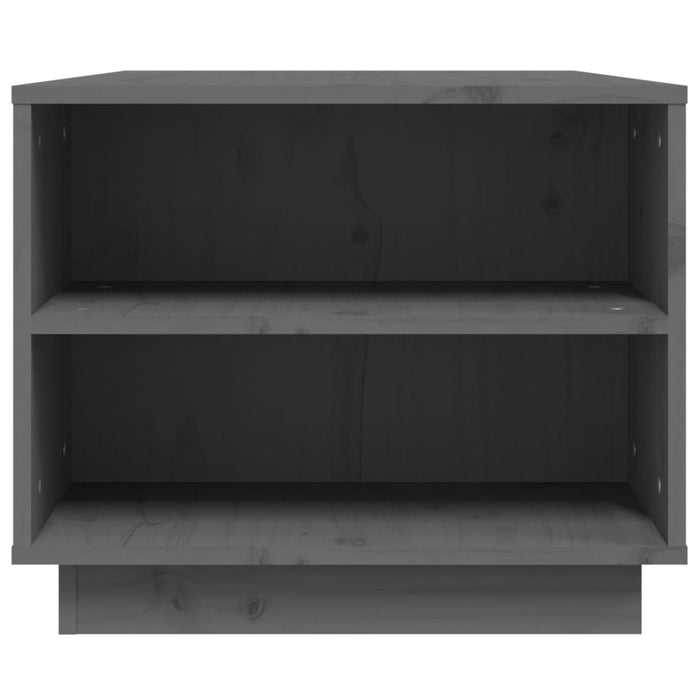 Tavolino da Salotto Grigio 90x49x40,5 cm Legno Massello di Pino
