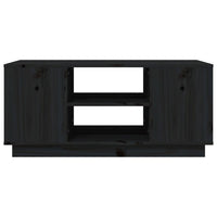 Tavolino da Salotto-Tavolino da soggiorno-Tavolo Nero 90x49x40,5 cm Legno Massello di Pino