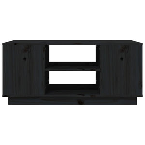 Tavolino da Salotto-Tavolino da soggiorno-Tavolo Nero 90x49x40,5 cm Legno Massello di Pino