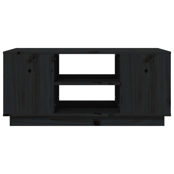 Tavolino da Salotto-Tavolino da soggiorno-Tavolo Nero 90x49x40,5 cm Legno Massello di Pino