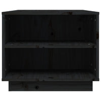 Tavolino da Salotto Nero 90x49x40,5 cm Legno Massello di Pino 814403