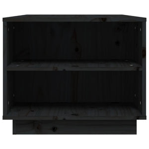 Tavolino da Salotto Nero 90x49x40,5 cm Legno Massello di Pino 814403