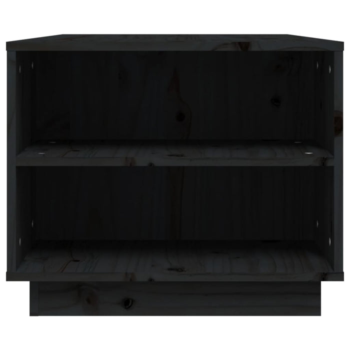 Tavolino da Salotto Nero 90x49x40,5 cm Legno Massello di Pino 814403