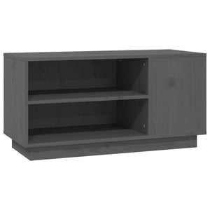 Mobile Porta TV Grigio 80x35x40,5 cm in Legno Massello di Pino 814406
