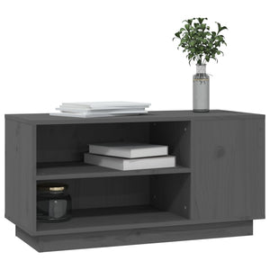 Mobile Porta TV Grigio 80x35x40,5 cm in Legno Massello di Pino 814406