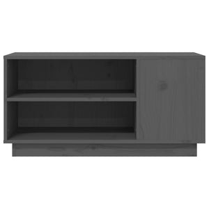 Mobile Porta TV Grigio 80x35x40,5 cm in Legno Massello di Pino 814406
