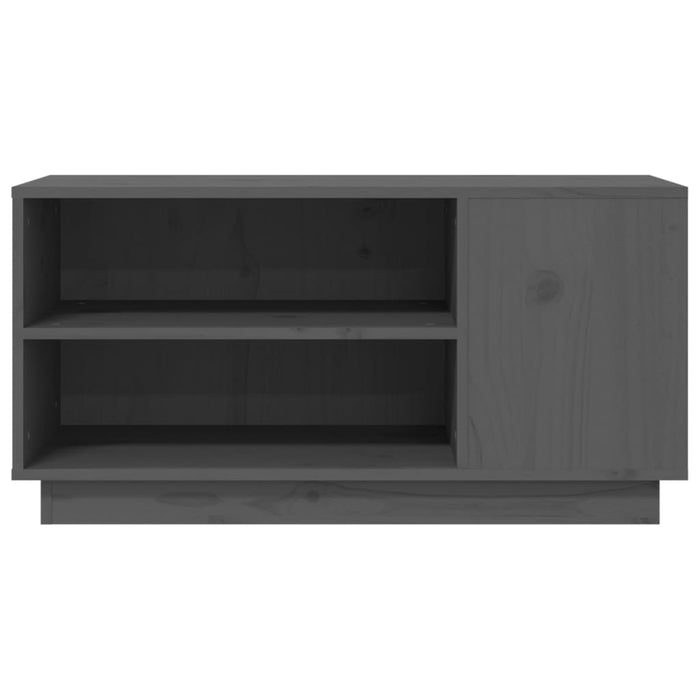 Mobile Porta TV Grigio 80x35x40,5 cm in Legno Massello di Pino 814406