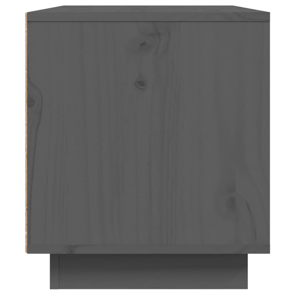 Mobile Porta TV Grigio 80x35x40,5 cm in Legno Massello di Pino 814406