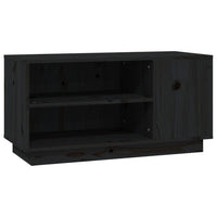 Mobile Porta TV Nera 80x35x40,5 cm in Legno Massello di Pino 814408