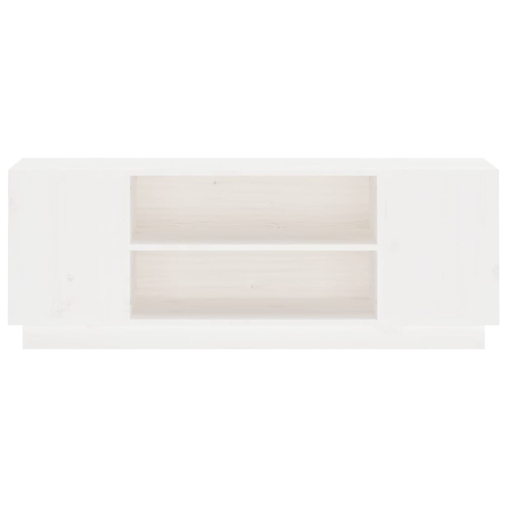 Mobile Porta TV-Mobile per TV-Credenza TV Bianco 110x35x40,5 cm in Legno Massello di Pino
