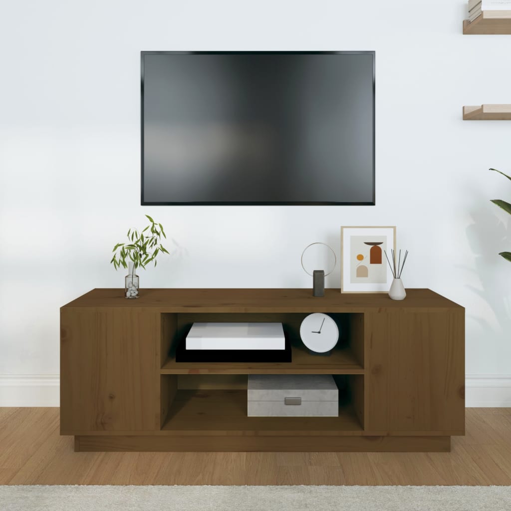 Mobile Porta TV-Mobile per TV-Credenza TV ambra 110x35x40,5 cm in Legno Massello di Pino 564422