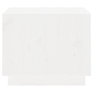 Tavolino da Salotto Bianco 120x50x40,5cm Legno Massello di Pino 814415