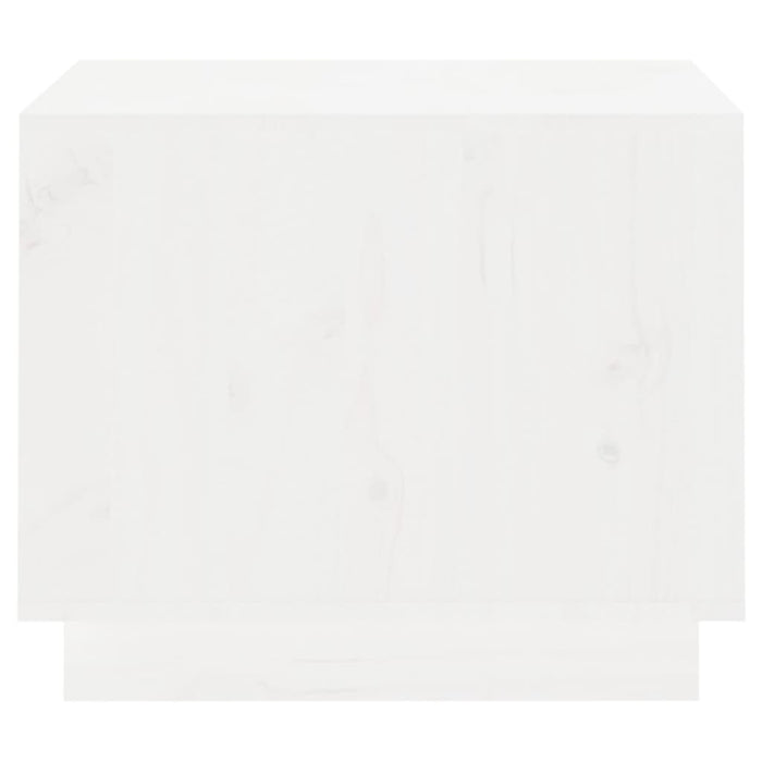 Tavolino da Salotto Bianco 120x50x40,5cm Legno Massello di Pino 814415