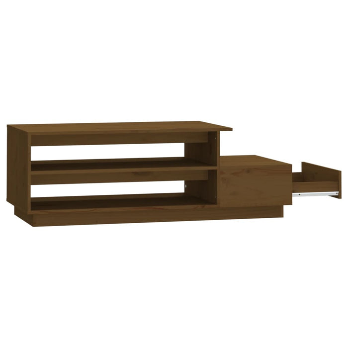 Tavolino da Salotto ambra 120x50x40,5 cm Legno Massello di Pino 814417