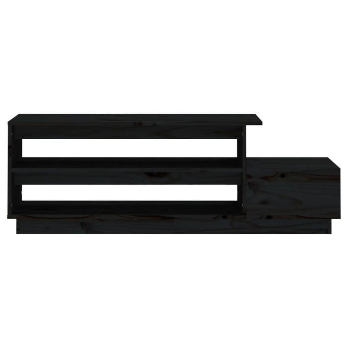 Tavolino da Salotto Nero 120x50x40,5 cm Legno Massello di Pino 814418
