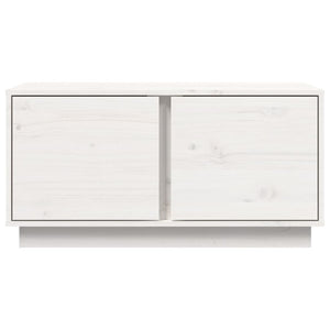 Tavolino da Salotto Bianco 80x50x40 cm Legno Massello di Pino 814420