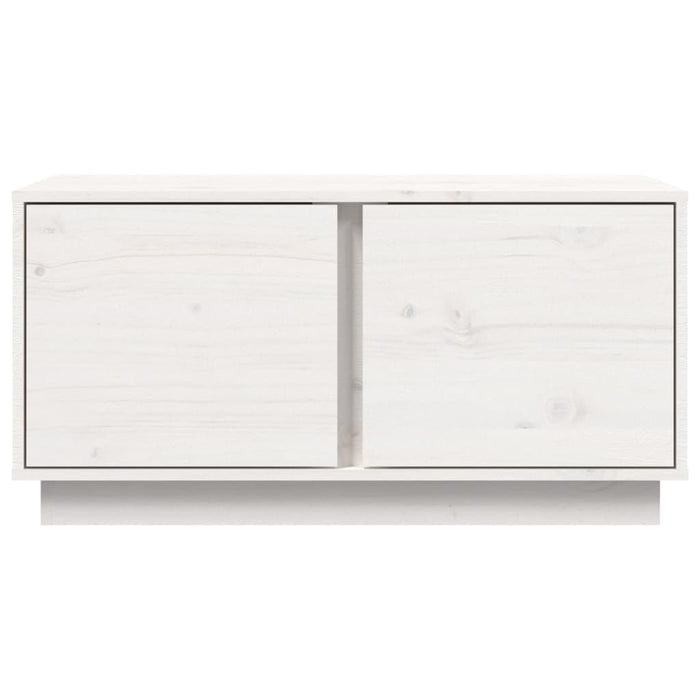 Tavolino da Salotto Bianco 80x50x40 cm Legno Massello di Pino 814420