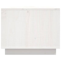 Tavolino da Salotto Bianco 80x50x40 cm Legno Massello di Pino 814420