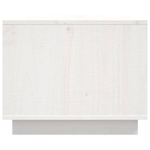 Tavolino da Salotto Bianco 80x50x40 cm Legno Massello di Pino 814420