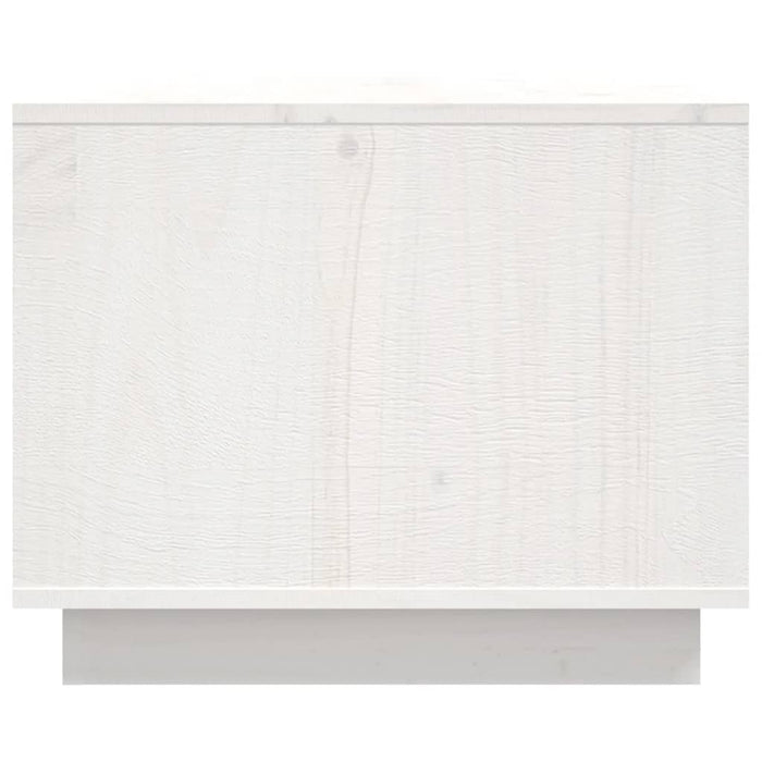 Tavolino da Salotto Bianco 80x50x40 cm Legno Massello di Pino 814420