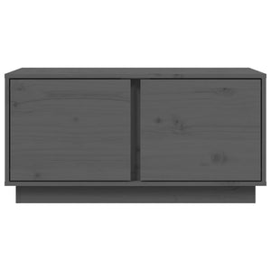 Tavolino da Salotto Grigio 80x50x40 cm Legno Massello di Pino 814421