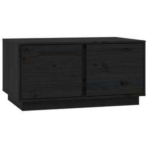 Tavolino da Salotto Nero 80x50x40 cm Legno Massello di Pino cod mxl 26542