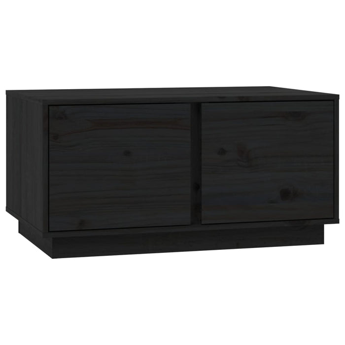 Tavolino da Salotto Nero 80x50x40 cm Legno Massello di Pino cod mxl 26542