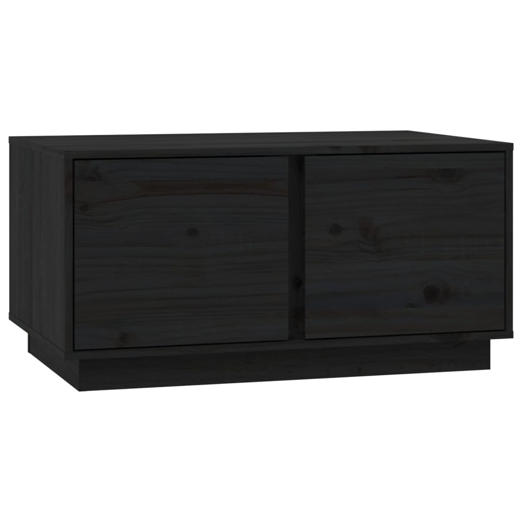Tavolino da Salotto-Tavolino da soggiorno-Tavolo Nero 80x50x40 cm Legno Massello di Pino