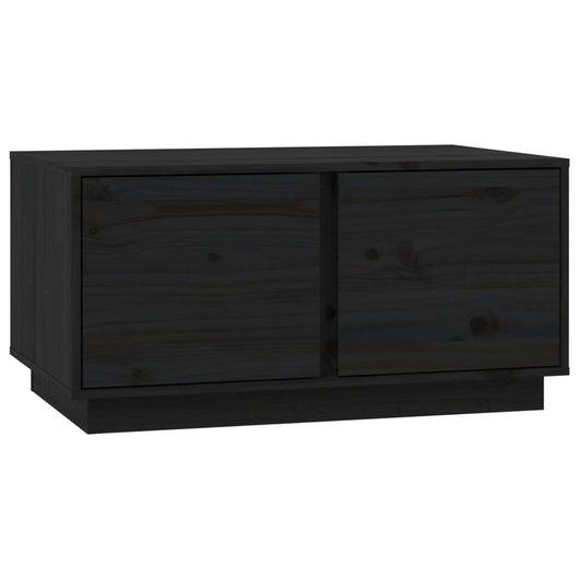 Tavolino da Salotto-Tavolino da soggiorno-Tavolo Nero 80x50x40 cm Legno Massello di Pino