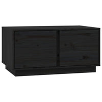 Tavolino da Salotto Nero 80x50x40 cm Legno Massello di Pino 814423