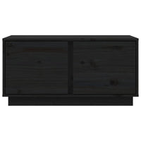 Tavolino da Salotto Nero 80x50x40 cm Legno Massello di Pino 814423