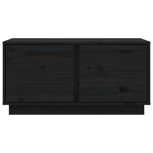 Tavolino da Salotto Nero 80x50x40 cm Legno Massello di Pino 814423