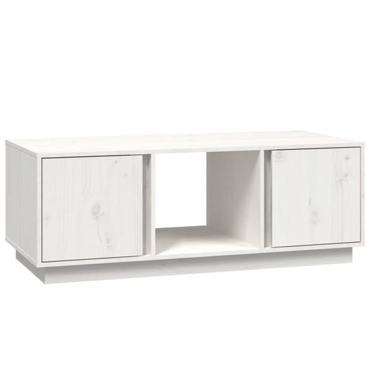 Tavolino da Salotto-Tavolino da soggiorno-Tavolo Bianco 110x50x40 cm Legno Massello di Pino 384209