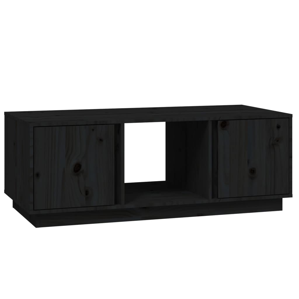 Tavolino da Salotto Nero 110x50x40 cm Legno Massello di Pino cod mxl 26936