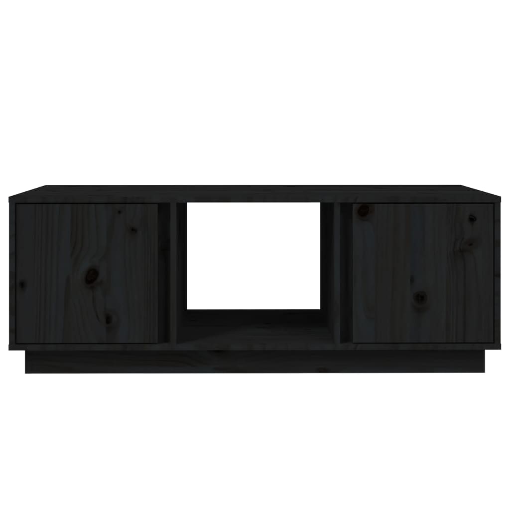 Tavolino da Salotto Nero 110x50x40 cm Legno Massello di Pino cod mxl 26936