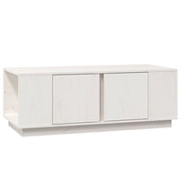 Tavolino da Salotto Bianco 110x50x40 cm Legno Massello di Pino 814430