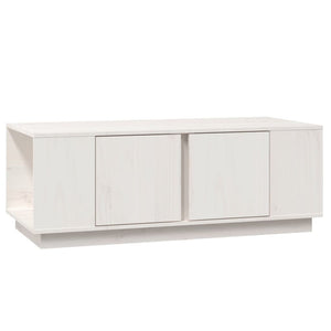 Tavolino da Salotto-Tavolino da soggiorno-Tavolo Bianco 110x50x40 cm Legno Massello di Pino 442218