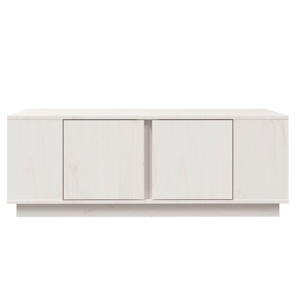 Tavolino da Salotto-Tavolino da soggiorno-Tavolo Bianco 110x50x40 cm Legno Massello di Pino 442218