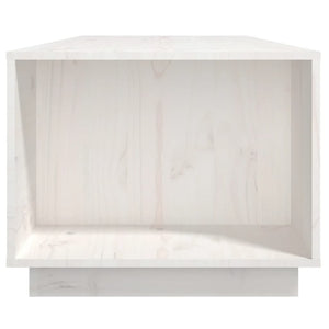 Tavolino da Salotto Bianco 110x50x40 cm Legno Massello di Pino 814430