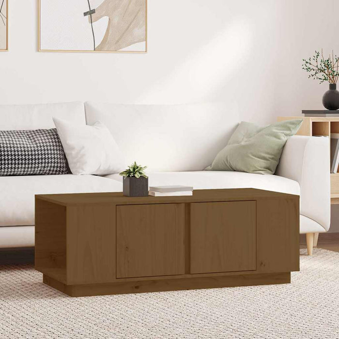 Tavolino da Salotto Miele 110x50x40 cm Legno Massello di Pino cod mxl 26699