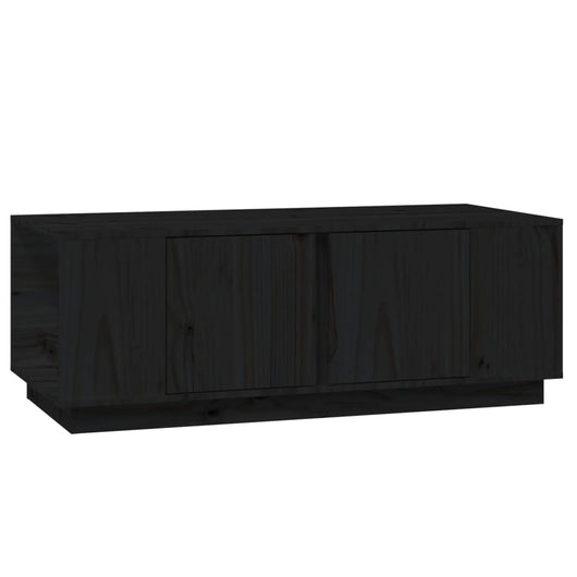 Tavolino da Salotto-Tavolino da soggiorno-Tavolo Nero 110x50x40 cm Legno Massello di Pino 372673