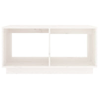 Tavolino da Salotto Bianco 80x50x40 cm Legno Massello di Pino 814435