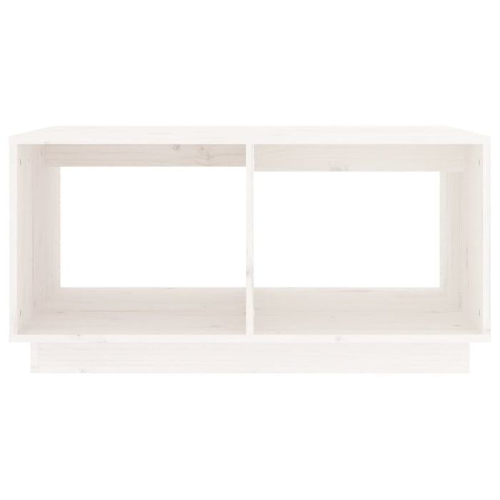 Tavolino da Salotto Bianco 80x50x40 cm Legno Massello di Pino 814435