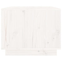 Tavolino da Salotto Bianco 80x50x40 cm Legno Massello di Pino 814435