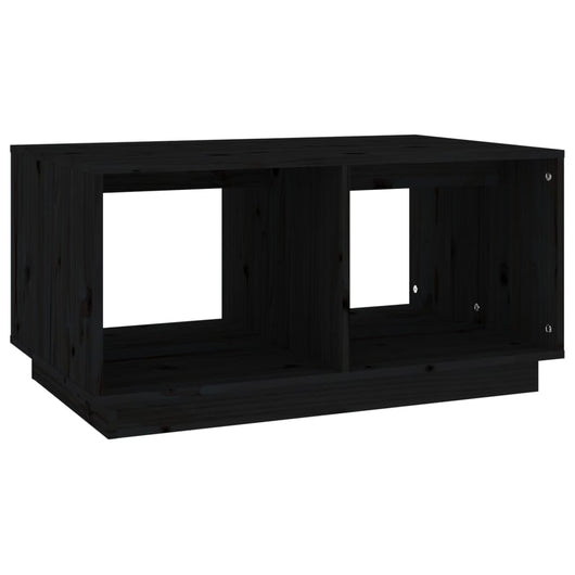 Tavolino da Salotto Nero 80x50x40 cm Legno Massello di Pino 814438
