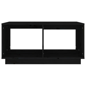 Tavolino da Salotto Nero 80x50x40 cm Legno Massello di Pino 814438