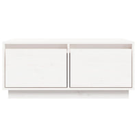Tavolino da Salotto Bianco 80x50x35 cm Legno Massello di Pino 814440